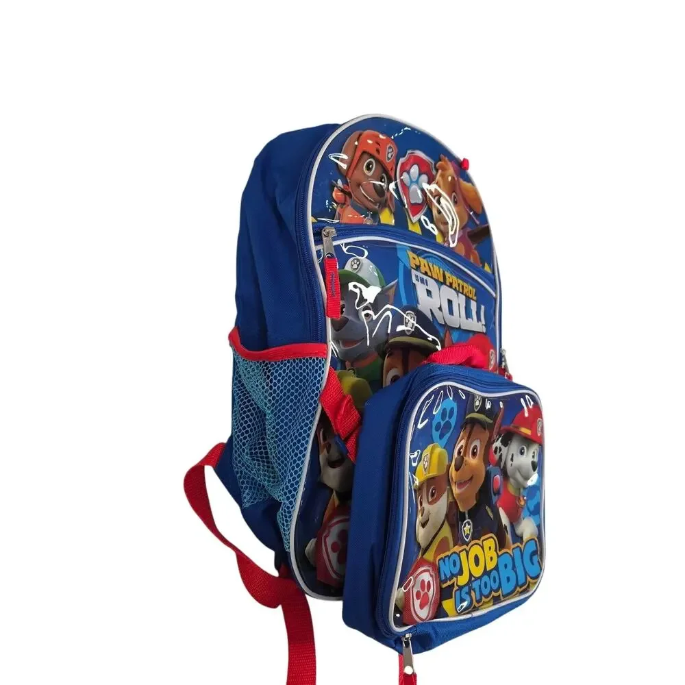 Paw Patrol Blue Backpack Lunch Bag Drawstring Kids School Set No Job Is Too Big